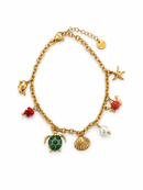 Pulseira de pé com charms marinhos