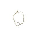 Pulseira de pérola com disco de zircônias