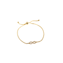 Pulseira com Infinito em Zircônias e Aço Inoxidável
