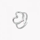 Anel ajustável coração com brilhante