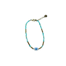 Pulseira olho grego com pérolas azuis