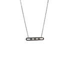 colar de pingente retângulo com brilhantes