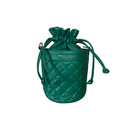 Bolsa tiracolo estilo baú com textura e corrente entrelaçada