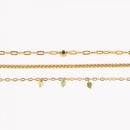 Conjunto pulseiras em aço oval verde