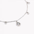 Pulseira de pé brilhante oval