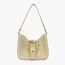 Mala de ombro em ráfia com fivela