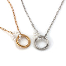 Colar em circulo duplo com pérola