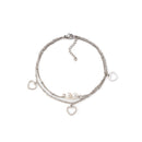 Pulseira de pé dupla com corações