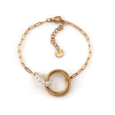 Pulseira em circulo duplo com pérolas