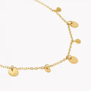 Pulseira de pé aço com pendentes redondos