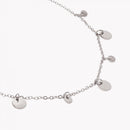 Pulseira de pé aço com pendentes redondos