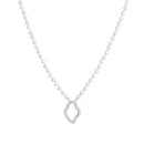 Colar em aço pérolas e coração de viana