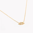 Colar aço e zircônias flor de lótus