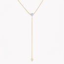 Colar em aço comprido coração