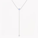 Colar em aço comprido coração