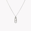 Colar em aço com pendente duplo